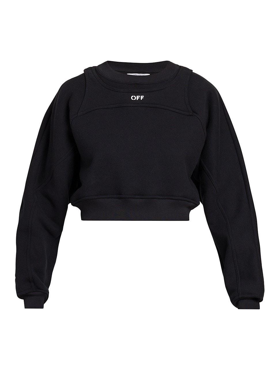 Womens Cropped Layered Logo Sweatshirt Product Image