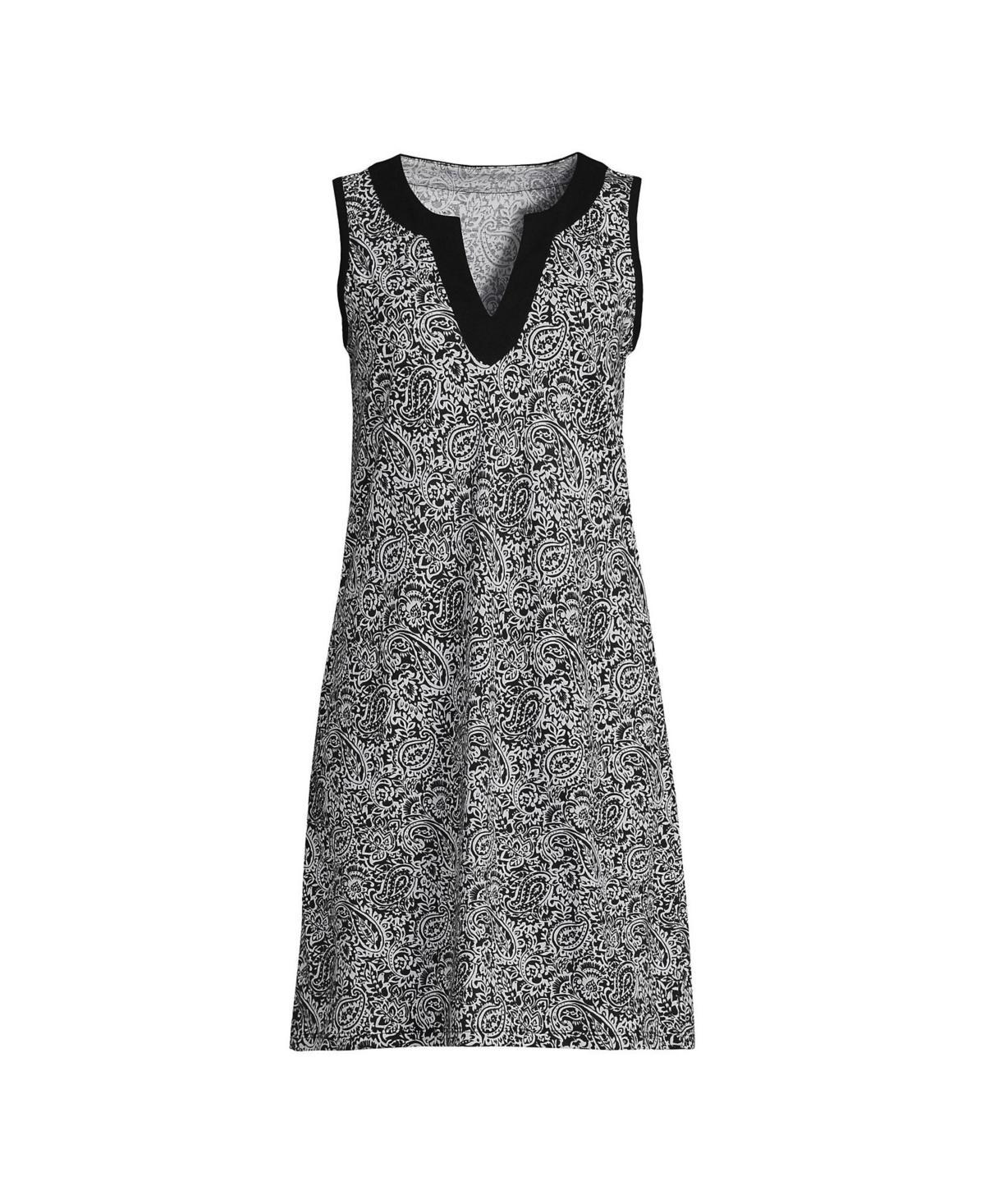 Women's Cotton Jersey Sleeveless Swim Cover-up Dress Print Product Image