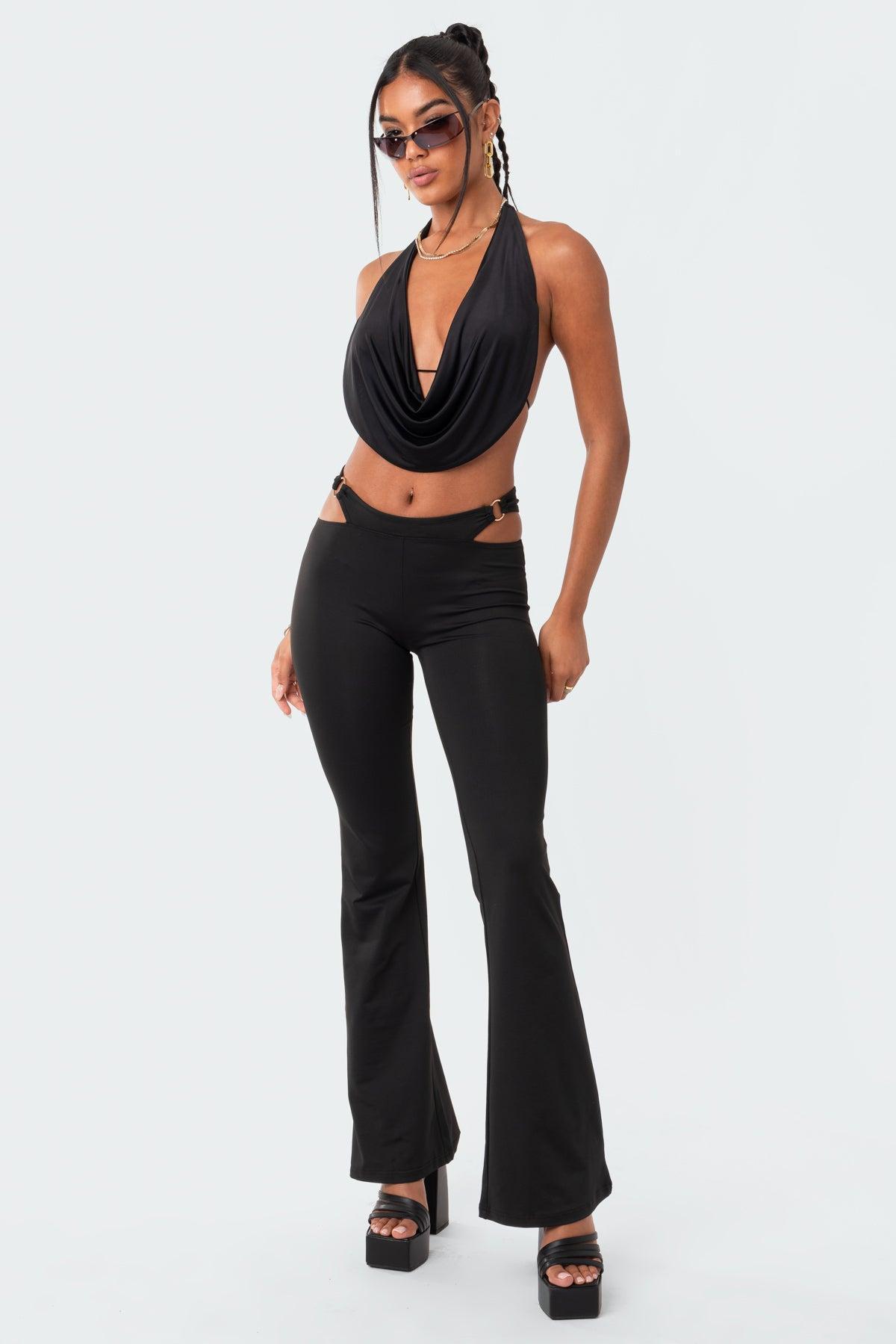 Ashanti Low-Rise Cut-Out Flared Pants Product Image