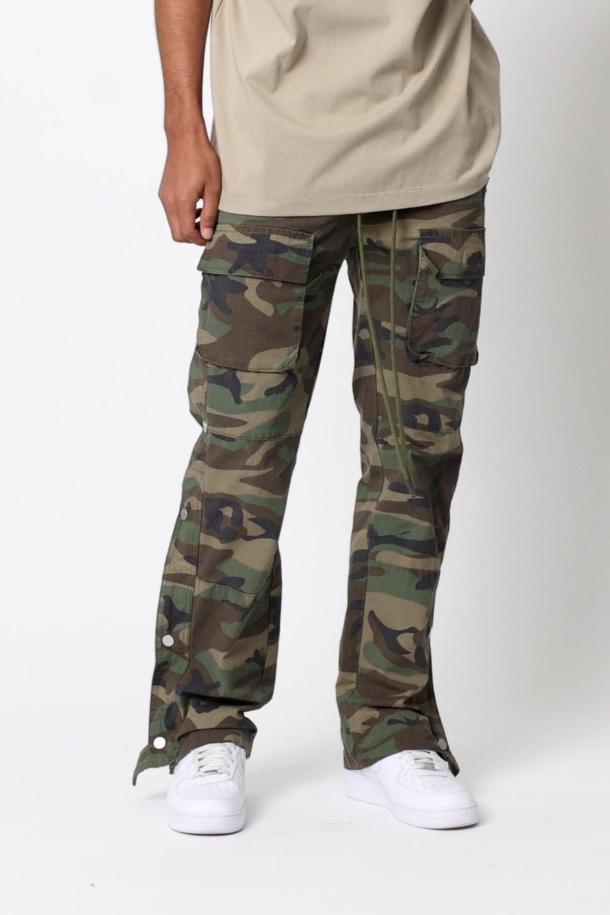 Snap Front Cargo Pants - Camo Product Image