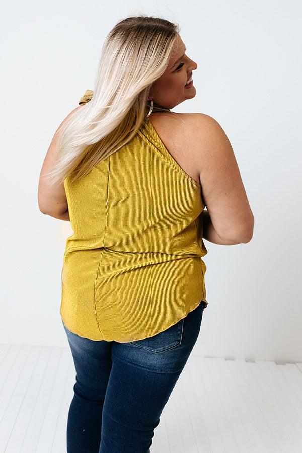 Dream State Pleated Top In Lime Punch Curves Product Image