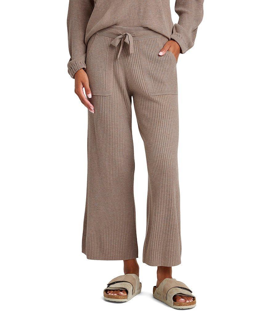 Splendid Geneva Rib Pant Wide Leg Crop Elastic Waistband Pant Product Image