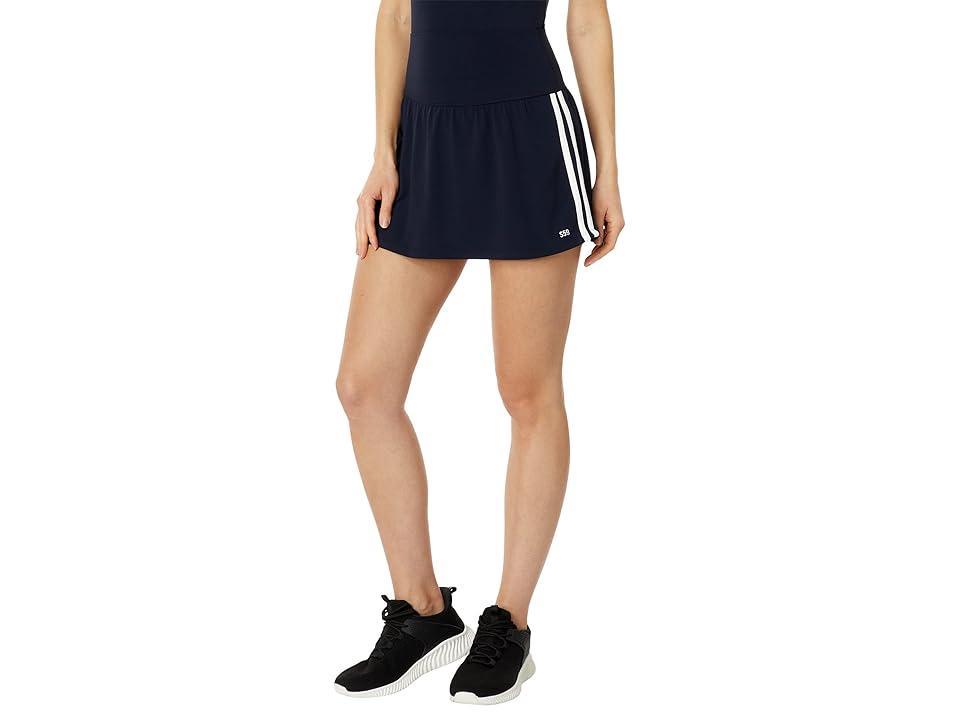 Splits59 Airweight High-Waist Skort with Stripes (Indigo/White) Women's Skort Product Image