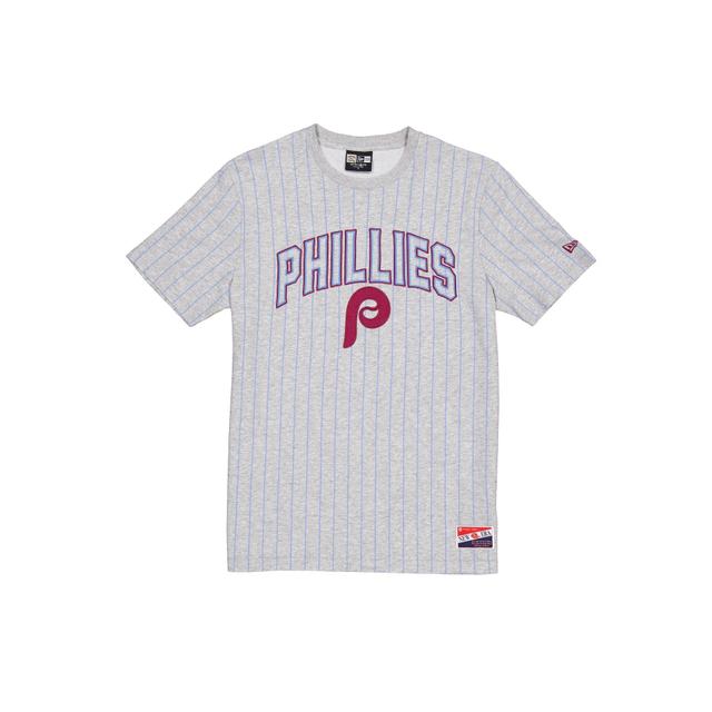 Philadelphia Phillies Throwback Gray Pinstripe T-Shirt Male Product Image