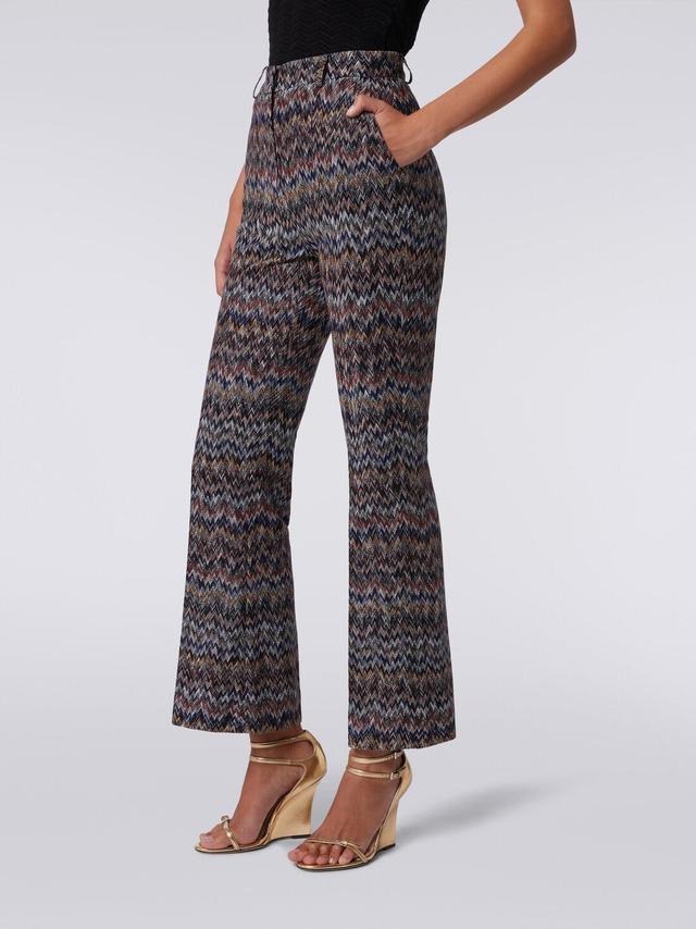 Cropped trousers in zigzag lamé viscose blend Multicoloured | Missoni Product Image