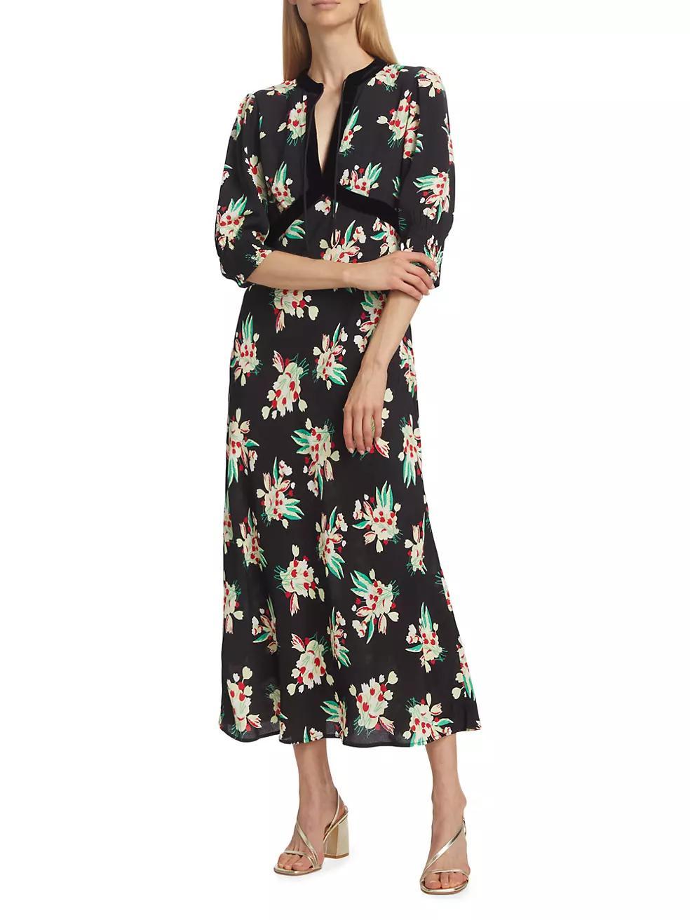 Petra Floral Keyhole Dress Product Image