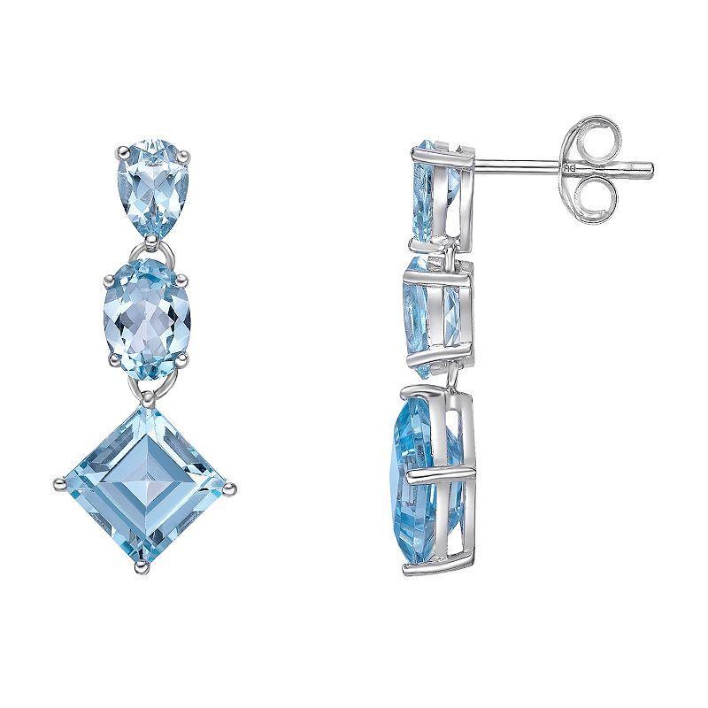 Gemminded Sterling Silver ISQA Blue Topaz Earrings, Womens Product Image