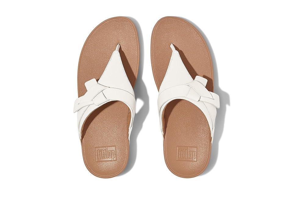 FitFlop Lulu Folded-Knot Leather Toe-Post Sandals (Urban White) Women's Sandals Product Image