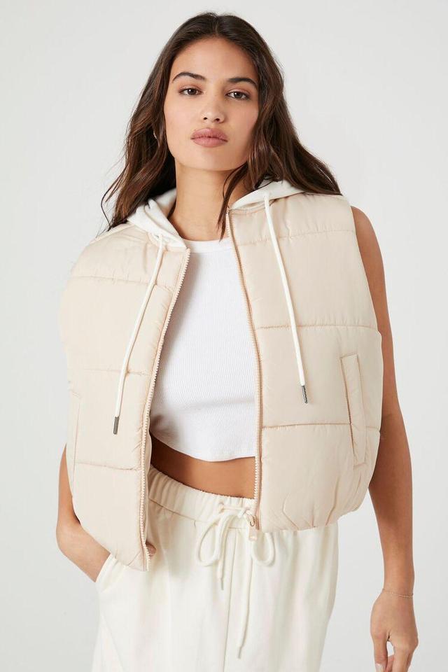 Hooded Zip-Up Puffer Vest | Forever 21 Product Image