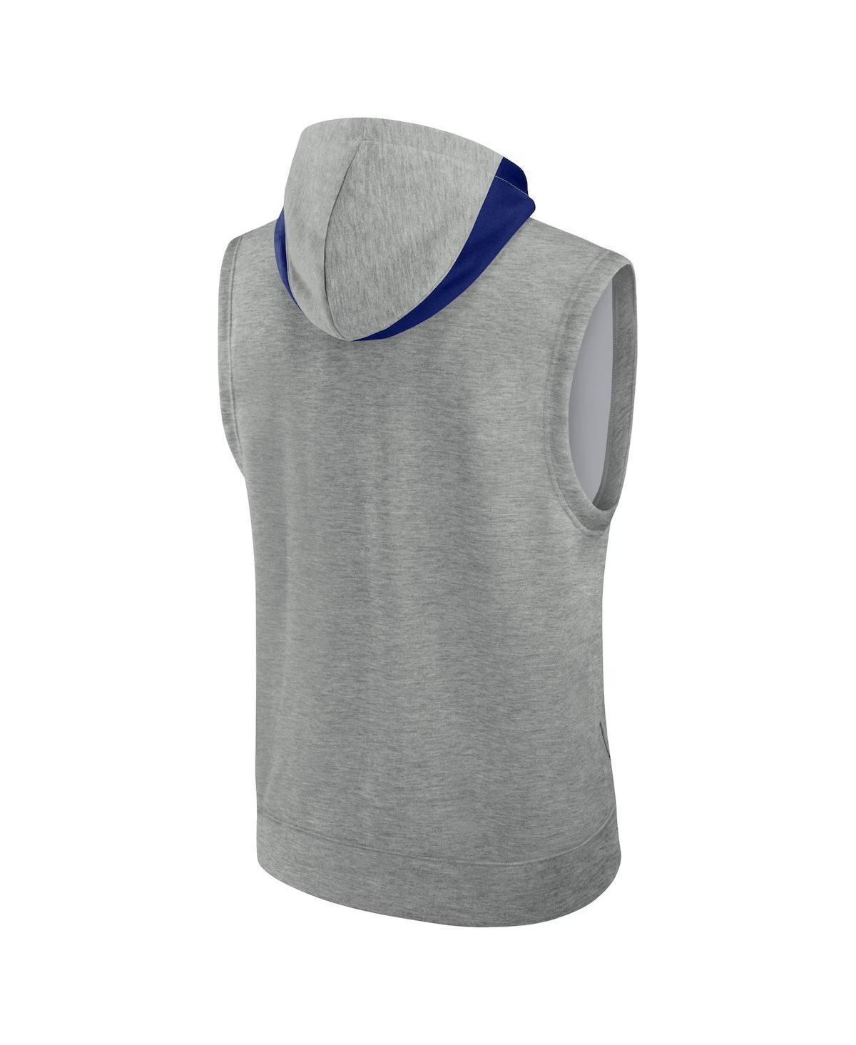 NIKE Men's Heather Gray Los Angeles Dodgers Authentic Collection Early Work Performance Sleeveless Pullov In Heather Gray,royal Product Image