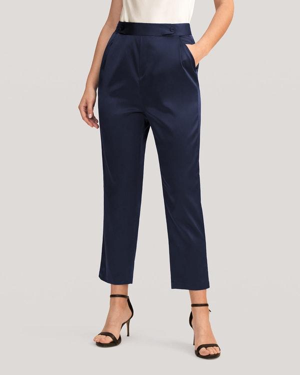 Comfort Fit Silk Cigarette Pants Product Image