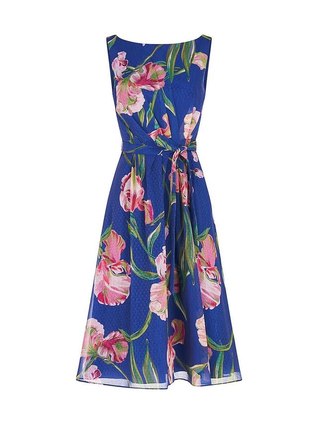 Womens Ali Belted Floral Midi-Dress Product Image