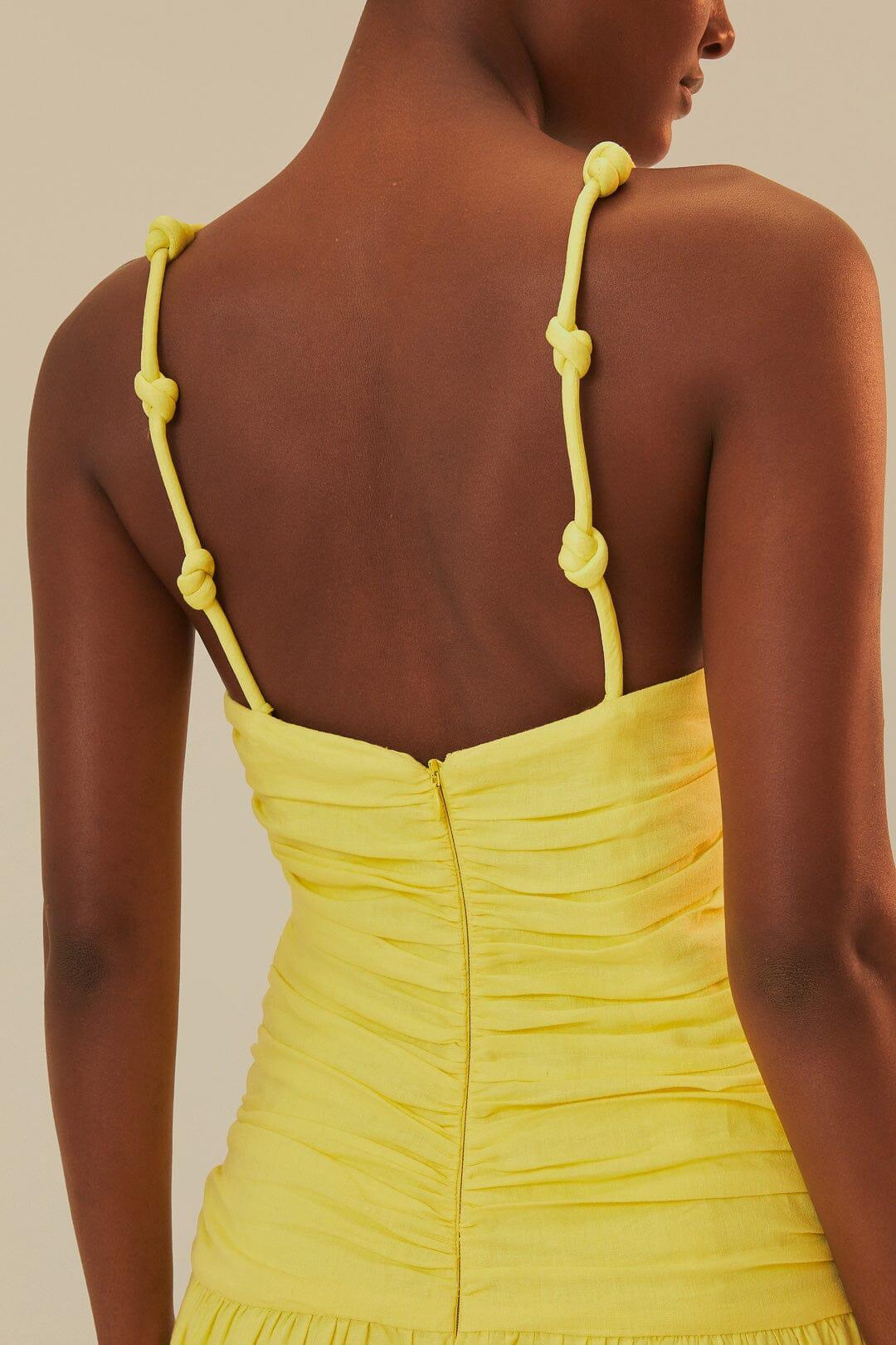 Yellow Cross Over Maxi Dress, YELLOW / M Product Image