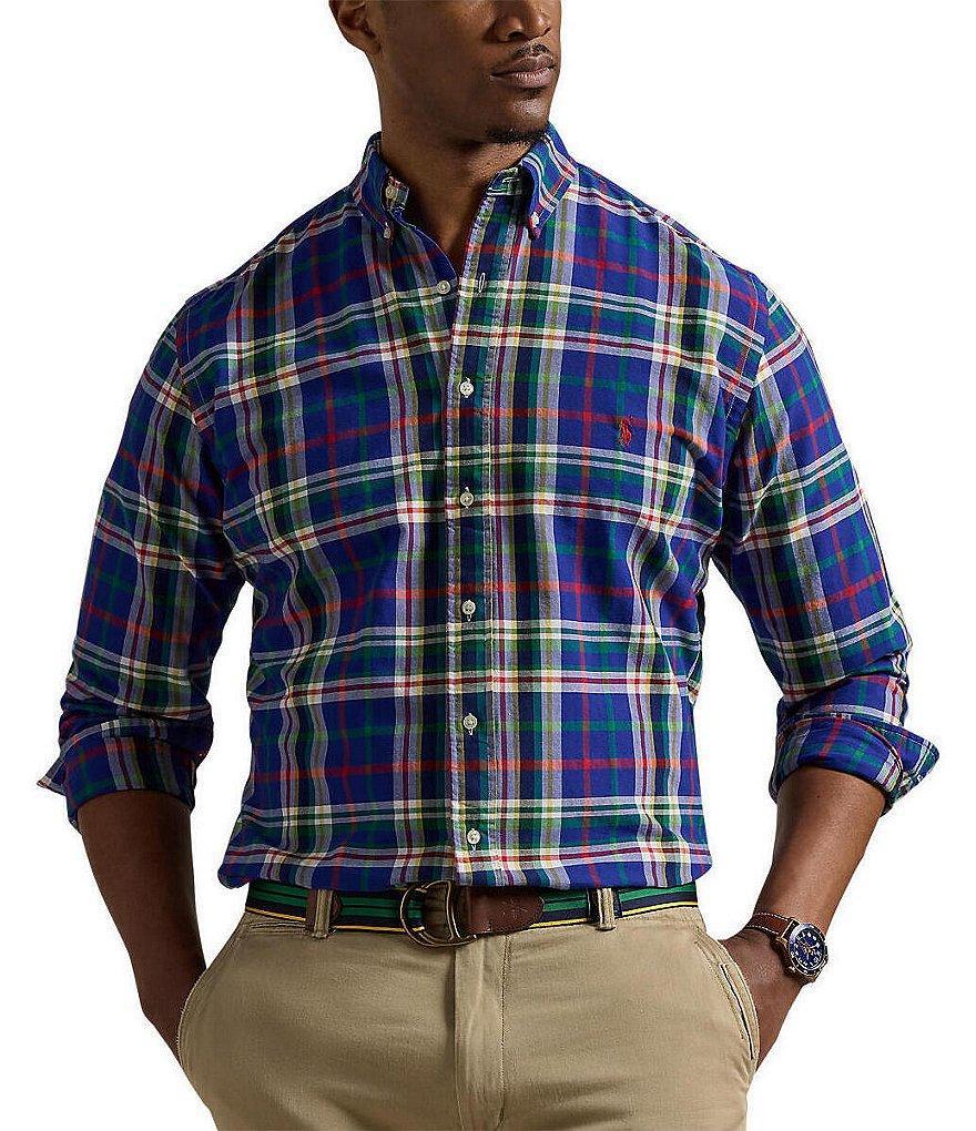 Polo Ralph Lauren Big & Tall Classic-Fit Plaid Oxford Long Sleeve Woven Shirt Product Image