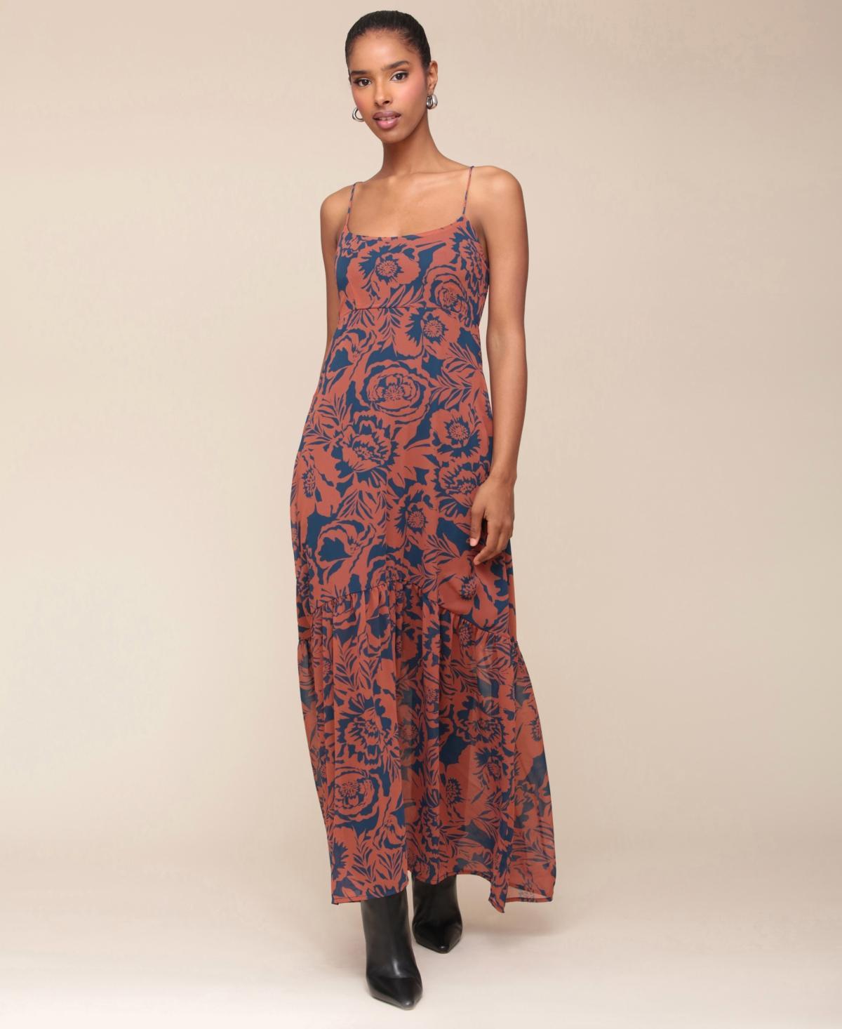 Avec Les Filles Womens Printed Spaghetti-Strap Dress Product Image