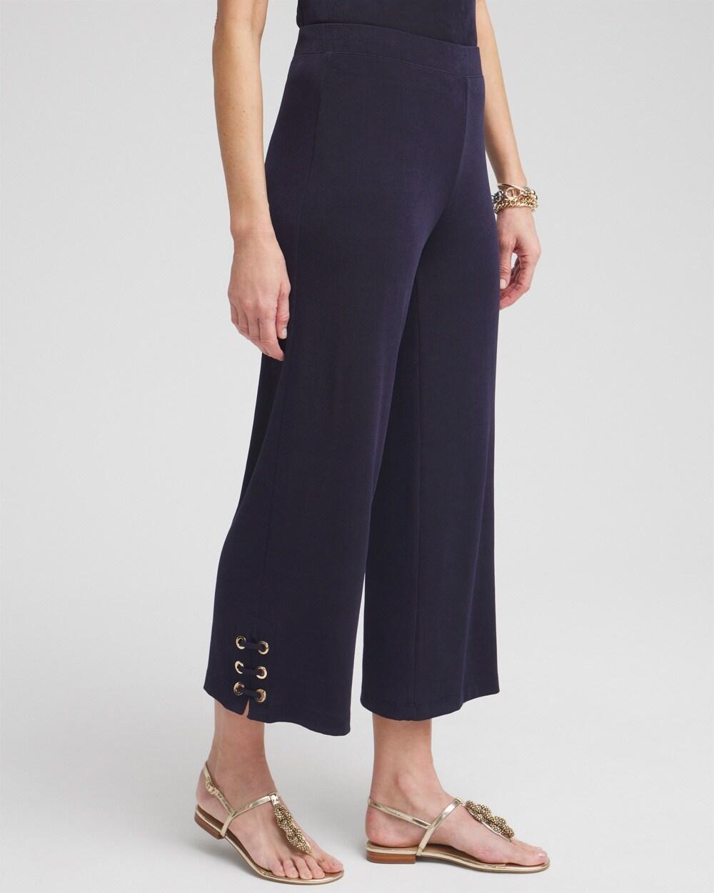 Chico's Women's Wrinkle-Free Travelers Lace Up Cropped Pants Product Image