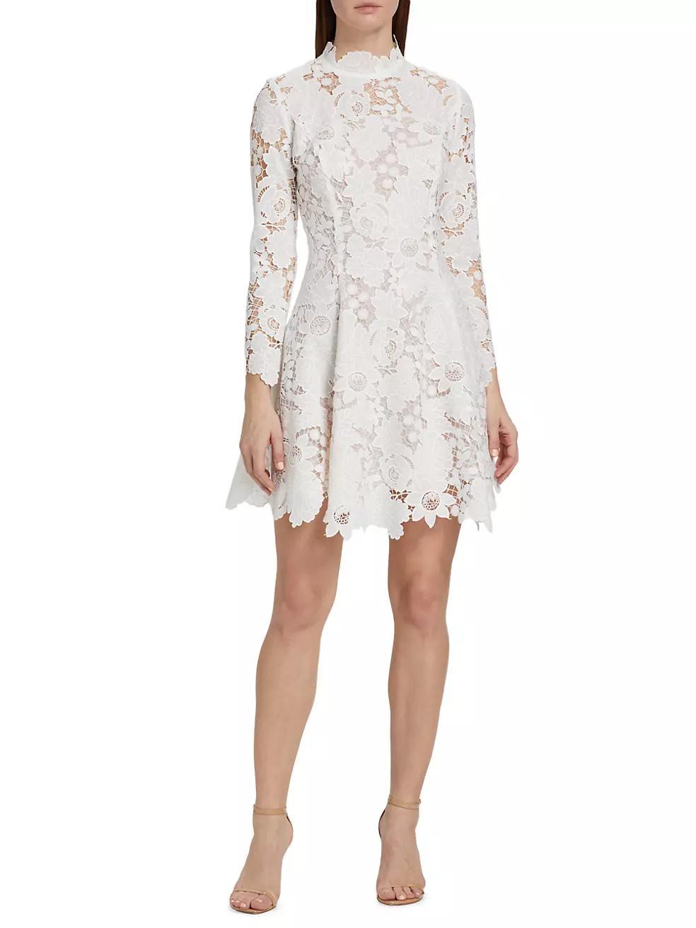 Botanical Guipure Lace Minidress Product Image