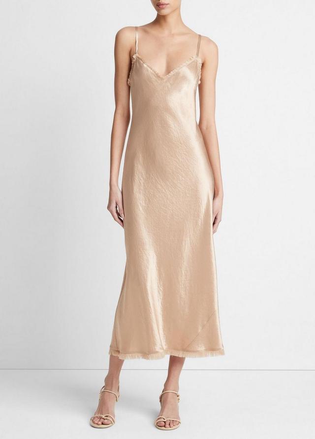 Satin Frayed-Edge Bias Camisole Dress Product Image