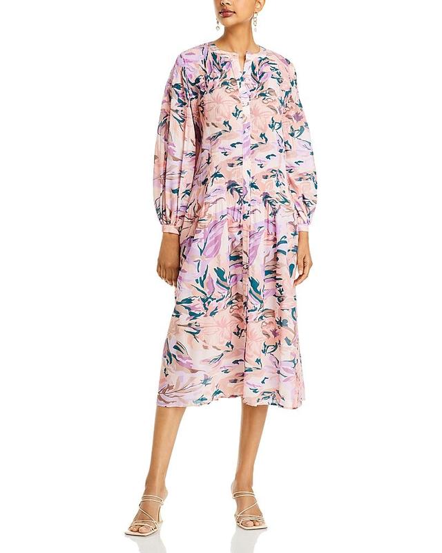 Misook Floral Long Sleeve Crpe de Chine Dress Product Image