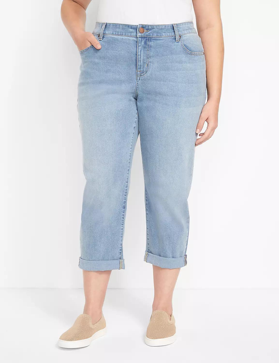 Signature Fit Boyfriend Capri Jean - Medium Wash Product Image