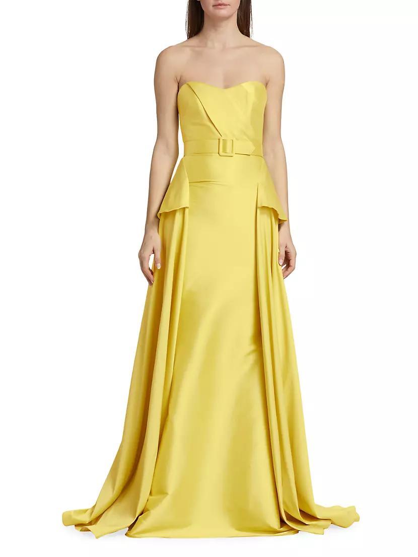 Belted Draped Mikado Gown Product Image