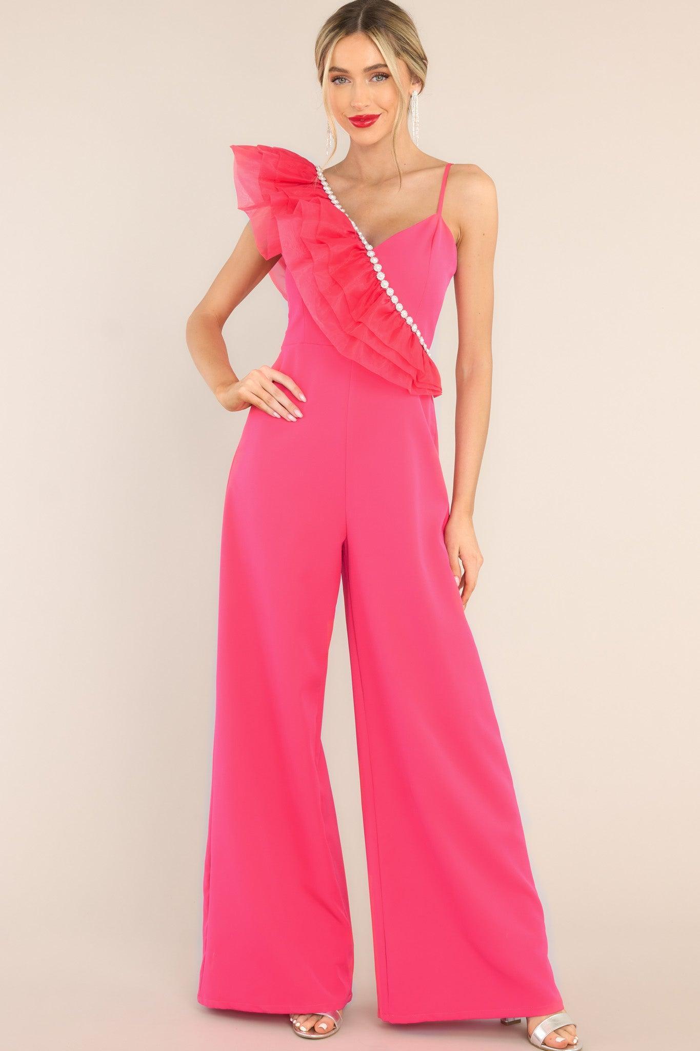 At Ease With You Hot Pink Jumpsuit Product Image