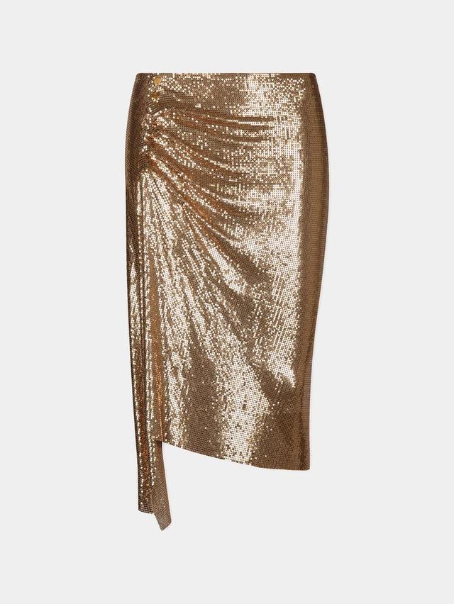 gold Drapé pression chainmail skirt Product Image