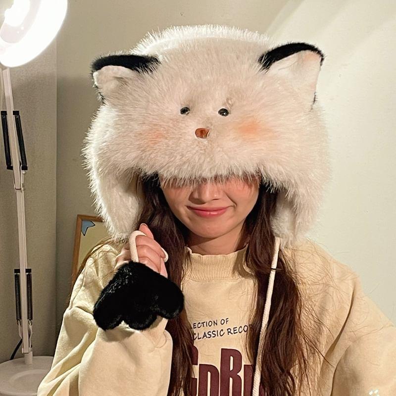 Cat Chenille Trapper Hat Product Image