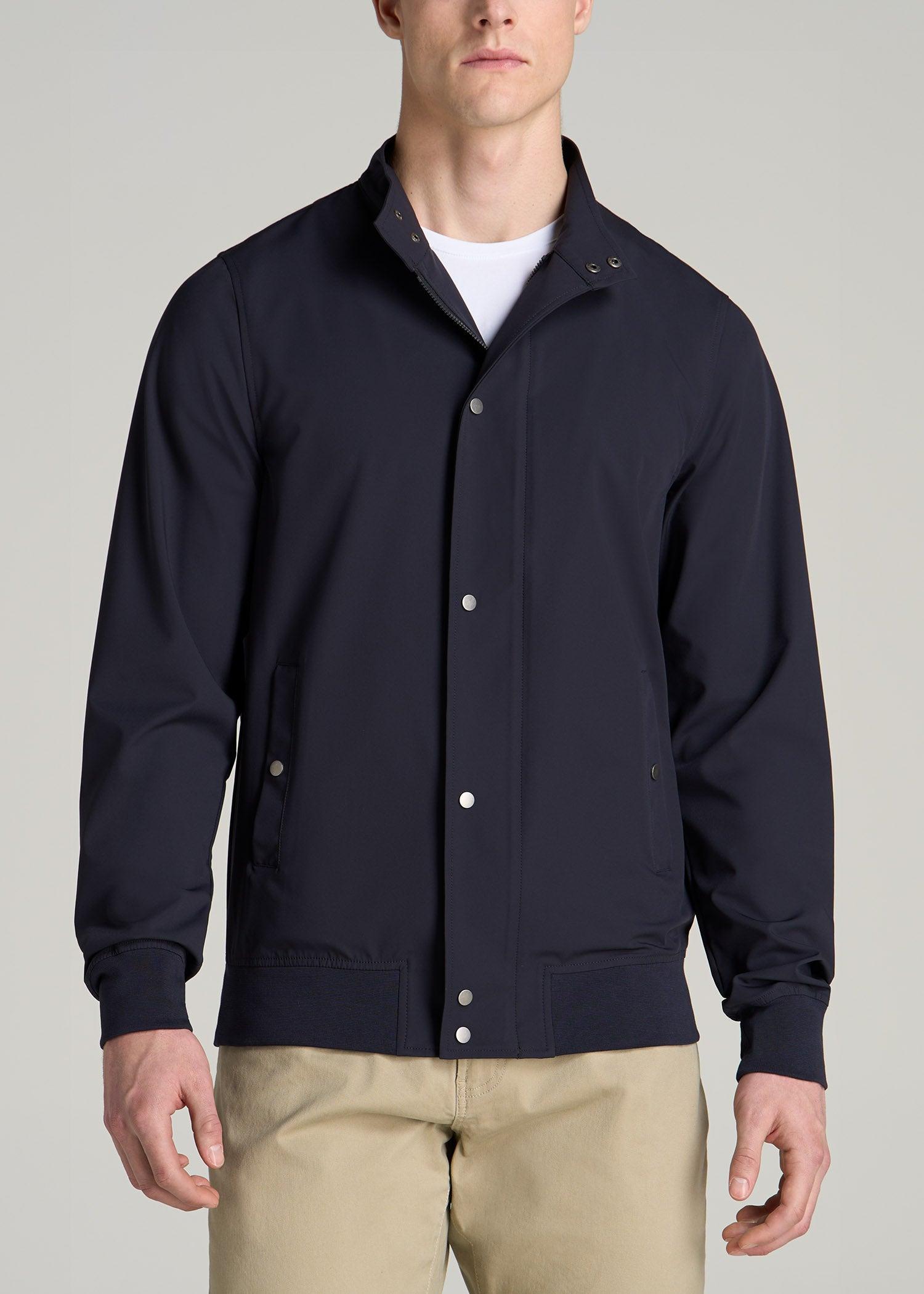 Motion Bomber Jacket for Tall Men in Deep Navy Male Product Image