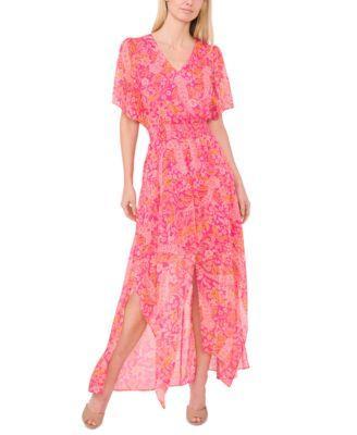 CeCe Womens Flutter-Sleeve Maxi Dress Product Image