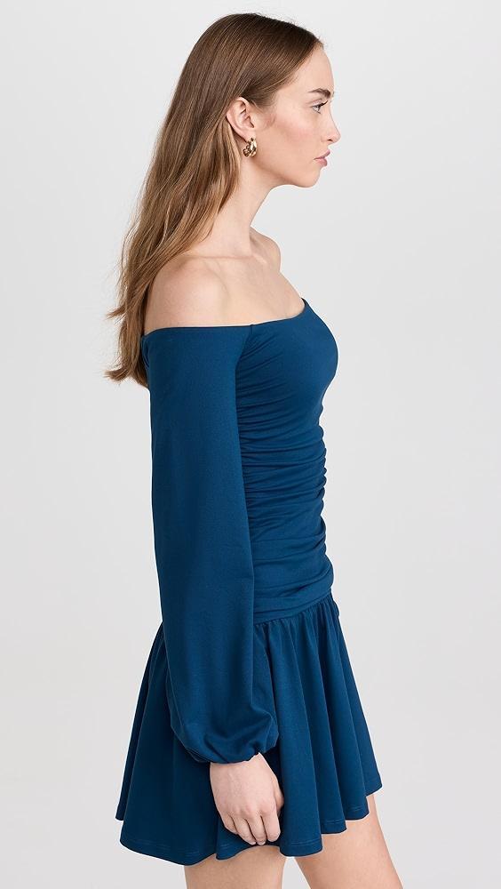 Susana Monaco Off Shoulder Poet Low Waist Dress | Shopbop Product Image