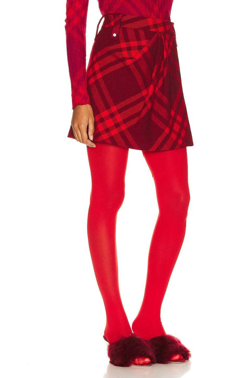 Burberry Check Mini Skirt Red. (also in 2, 4, 6). Product Image