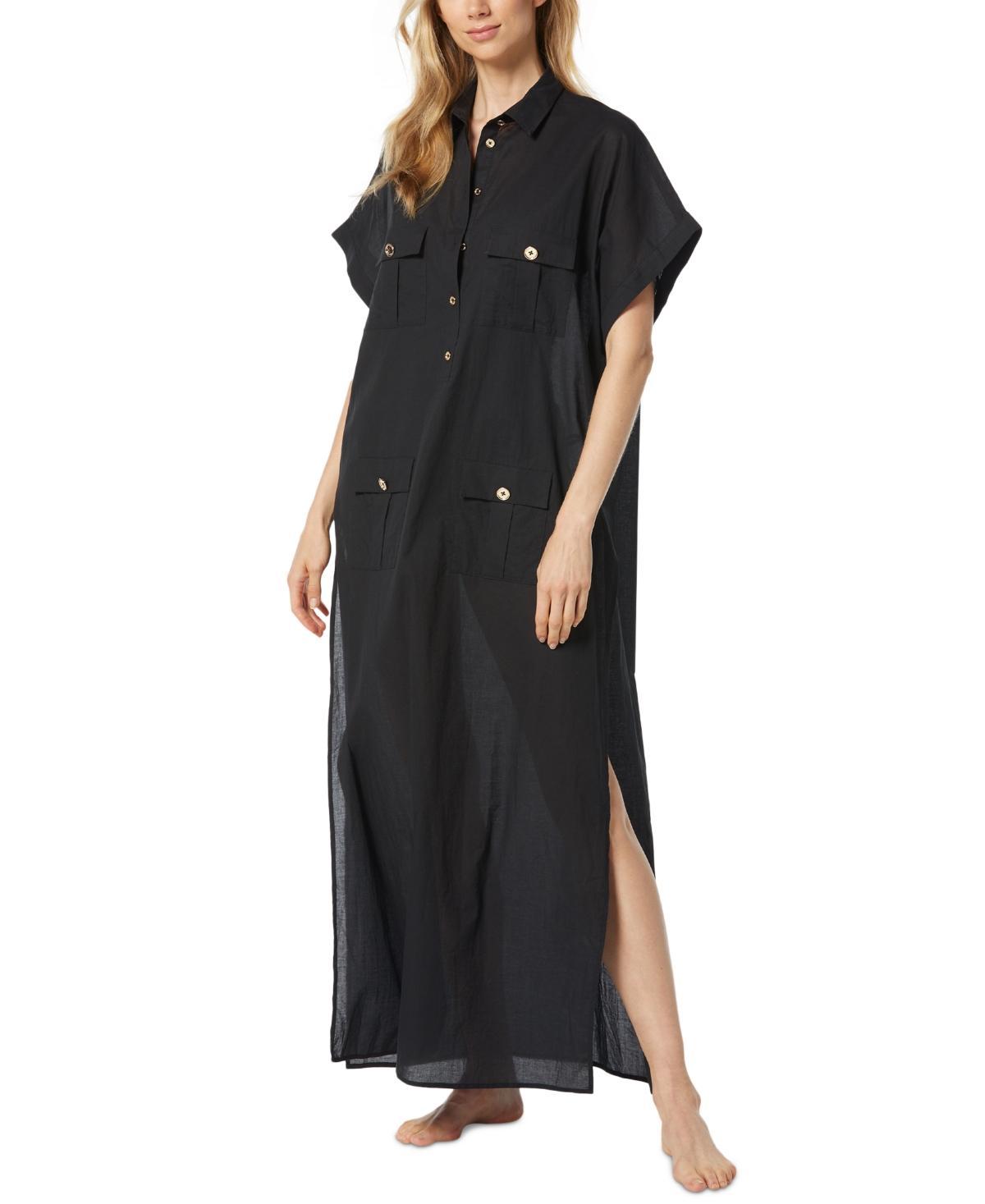 Michael Michael Kors Womens Cotton High-Slit Utility Cover-Up Dress Product Image