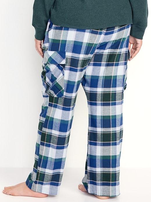 High-Waisted Flannel Cargo Pants Product Image