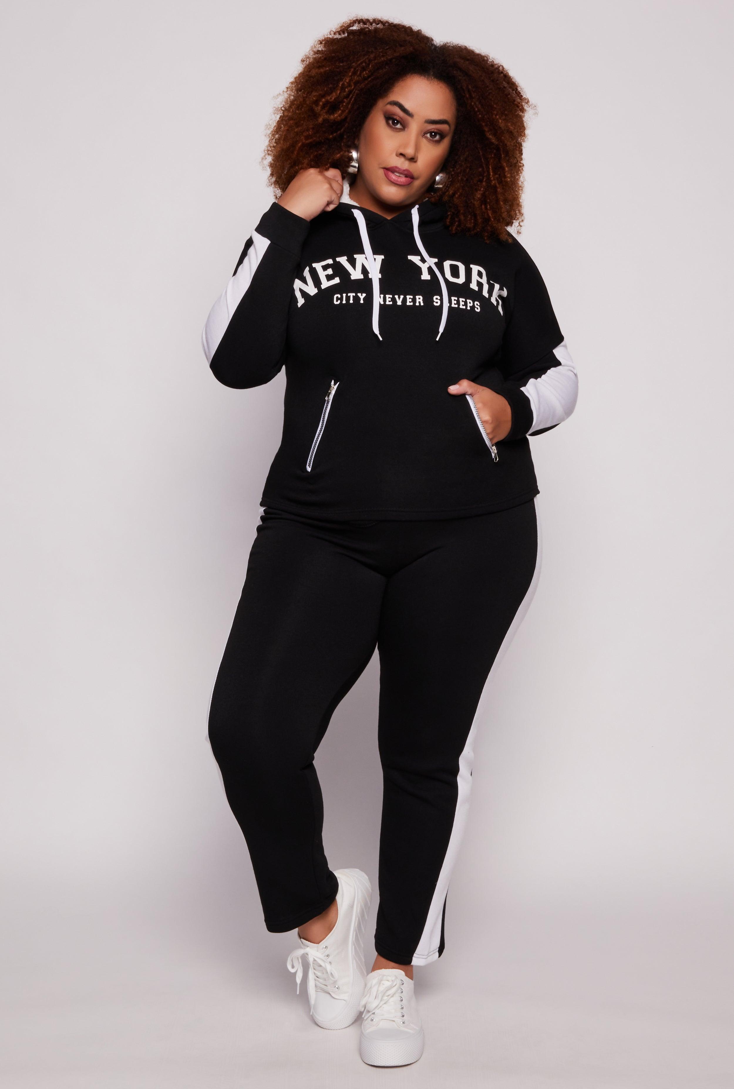 Womens Plus Size Side Stripe High Waisted Joggers Product Image