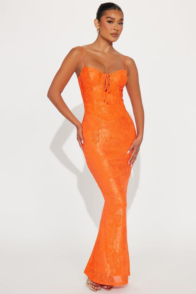 Georgina Lace Maxi Dress - Orange Product Image