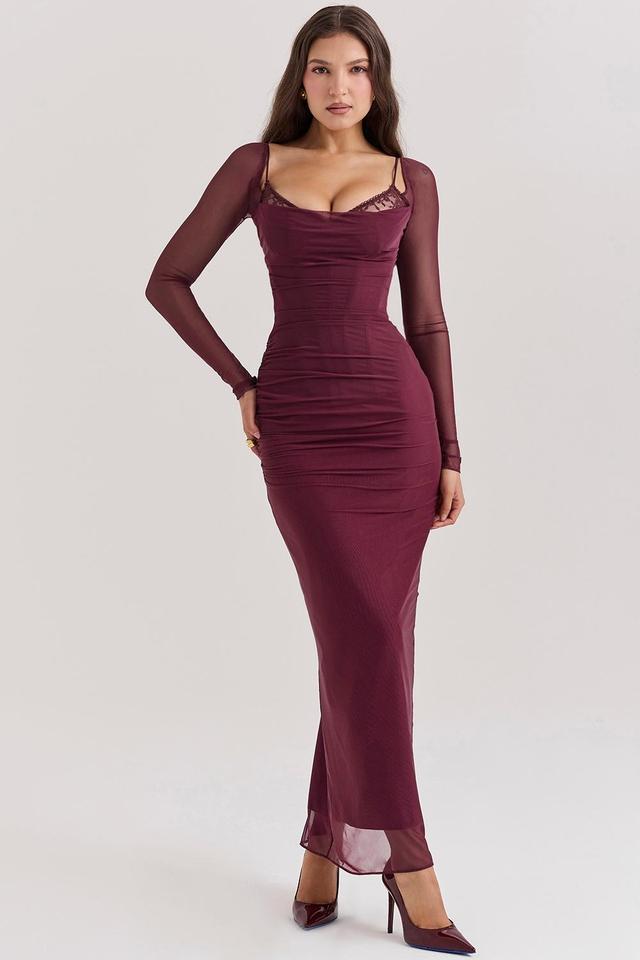 Katarina Wine Maxi Dress Product Image