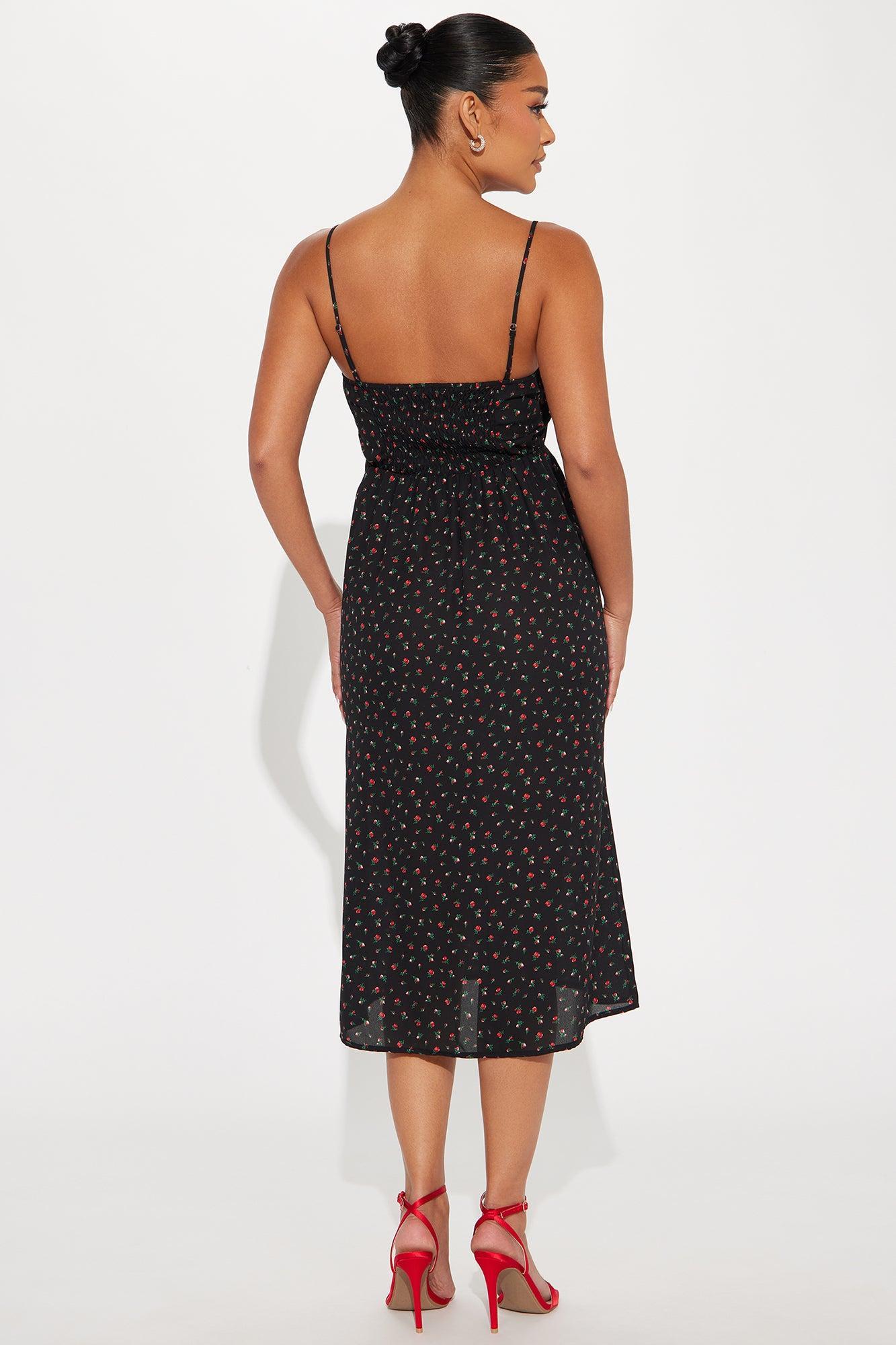 My Darling Floral Midi Dress - Black/combo Product Image