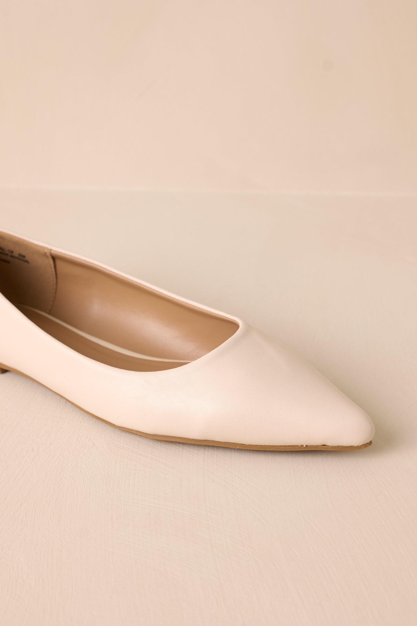 Look Impressed Ivory Pointed-Toe Ballet Flats Product Image