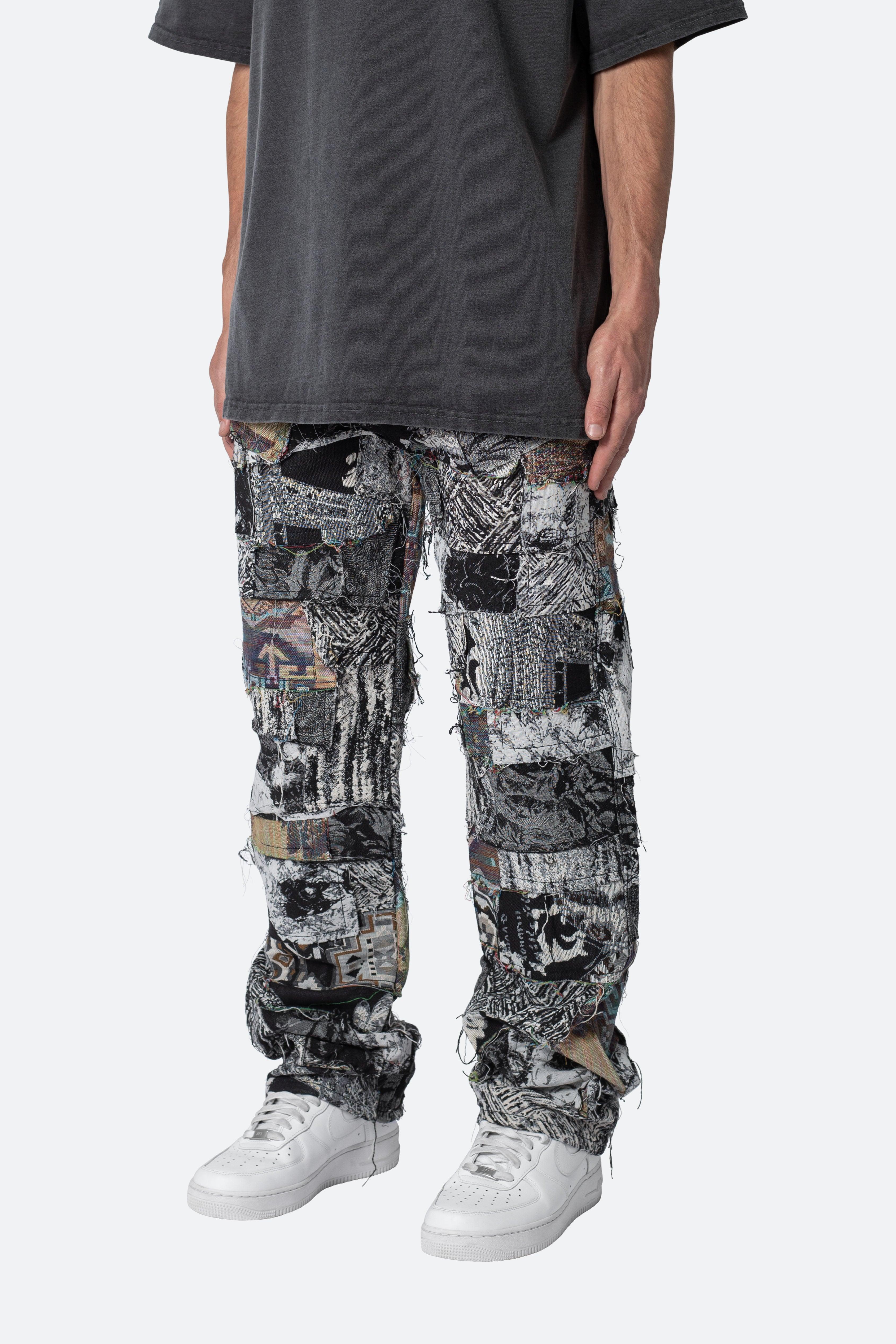 Paneled Blanket Pants - Black/White Product Image