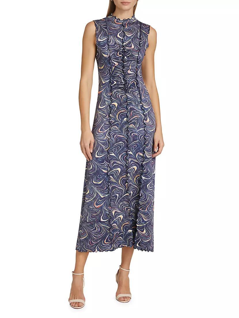 Amara Marble Sleeveless Midi-Dress Product Image