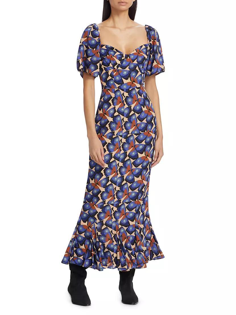 Ramona Butterfly-Print Midi-Dress Product Image