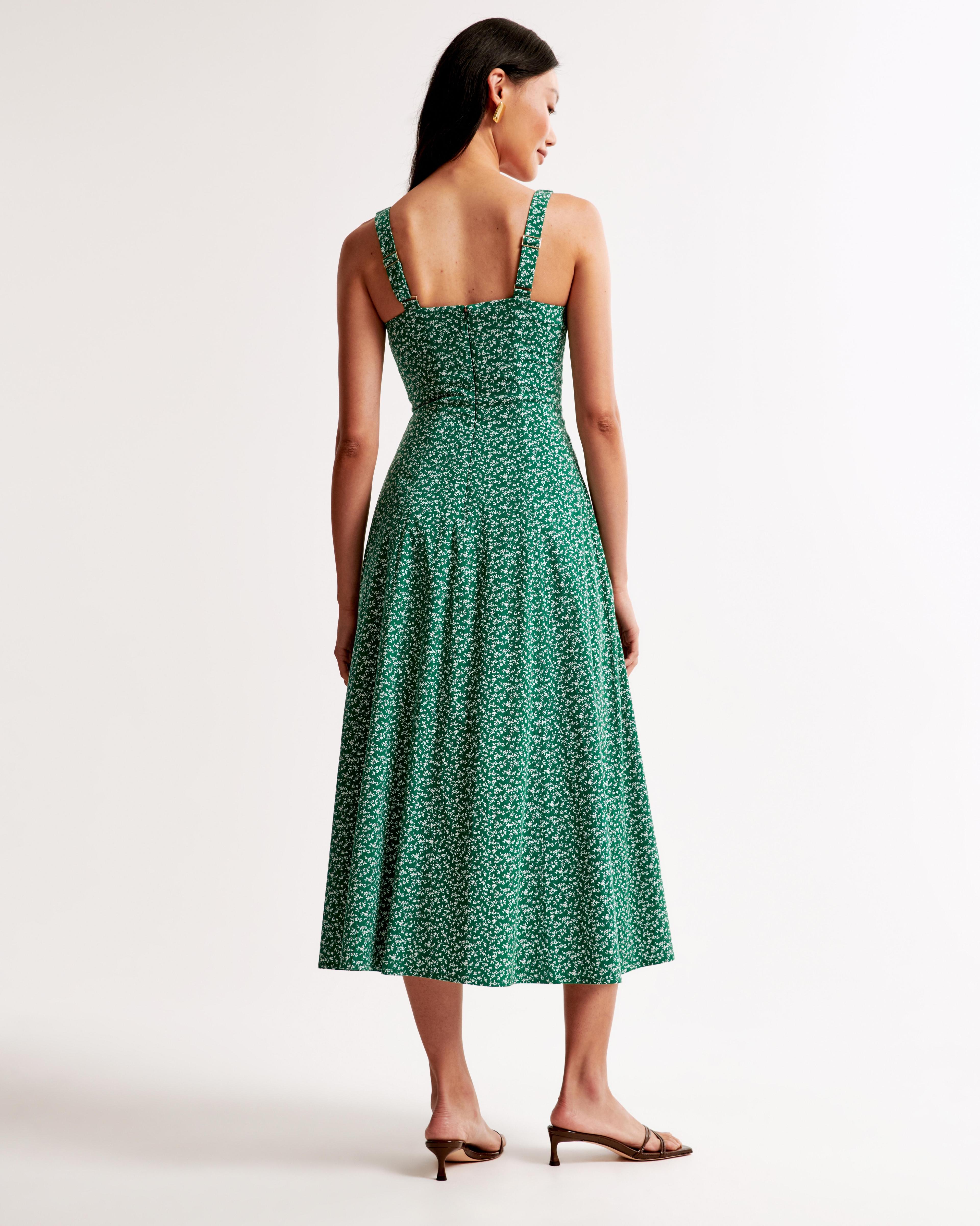 The A&F Mila Fit & Flare Stretch Midi Dress Product Image