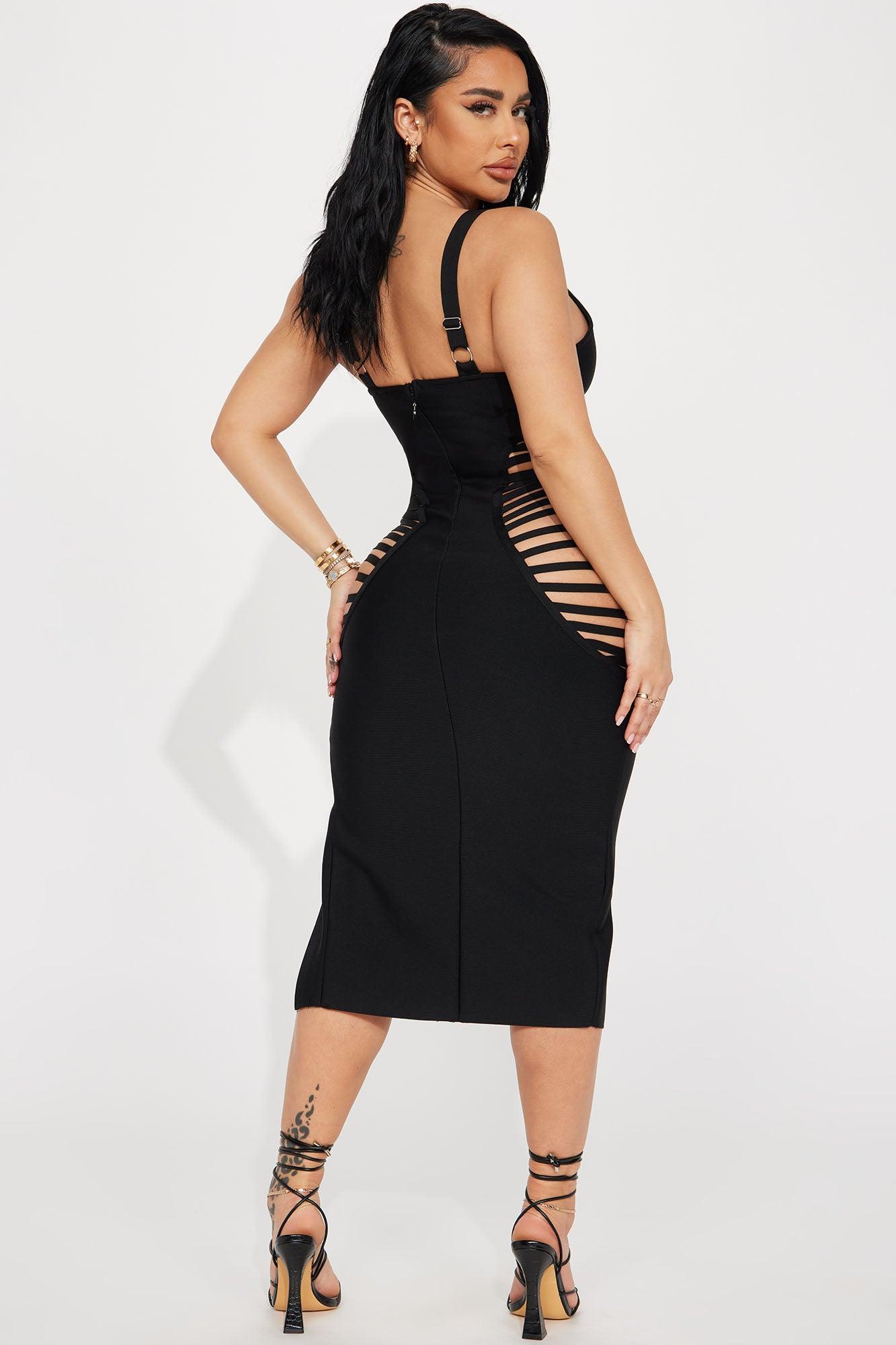 Dark Desires Bandage Midi Dress - Black Product Image