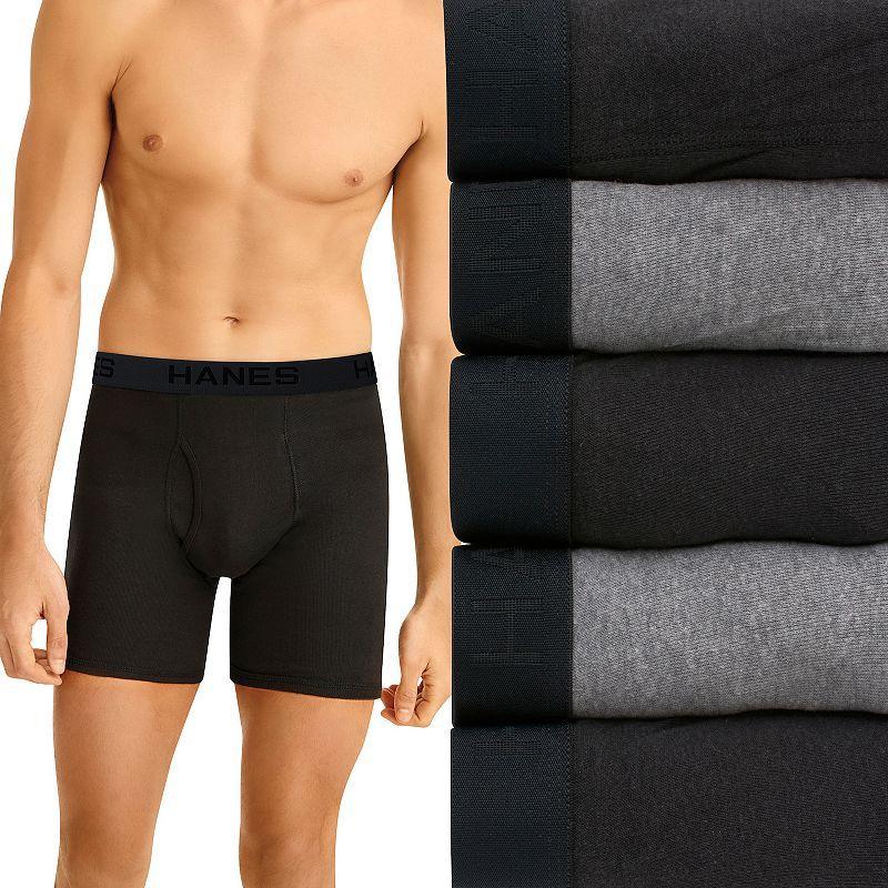 Mens Hanes Ultimate 5-pack Exposed Waistband Boxer Brief Product Image