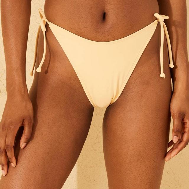 Womens Low-Rise Ultra High Leg Extra Cheeky Side-Tie Bikini Bottom - Wild Fable Yellow Product Image