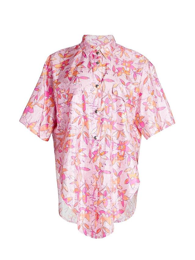 Womens Liaggy Floral Silk Button-Up Product Image