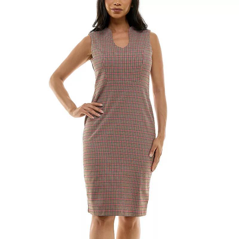 Womens Nina Leonard U-Neck Midi Dress Product Image