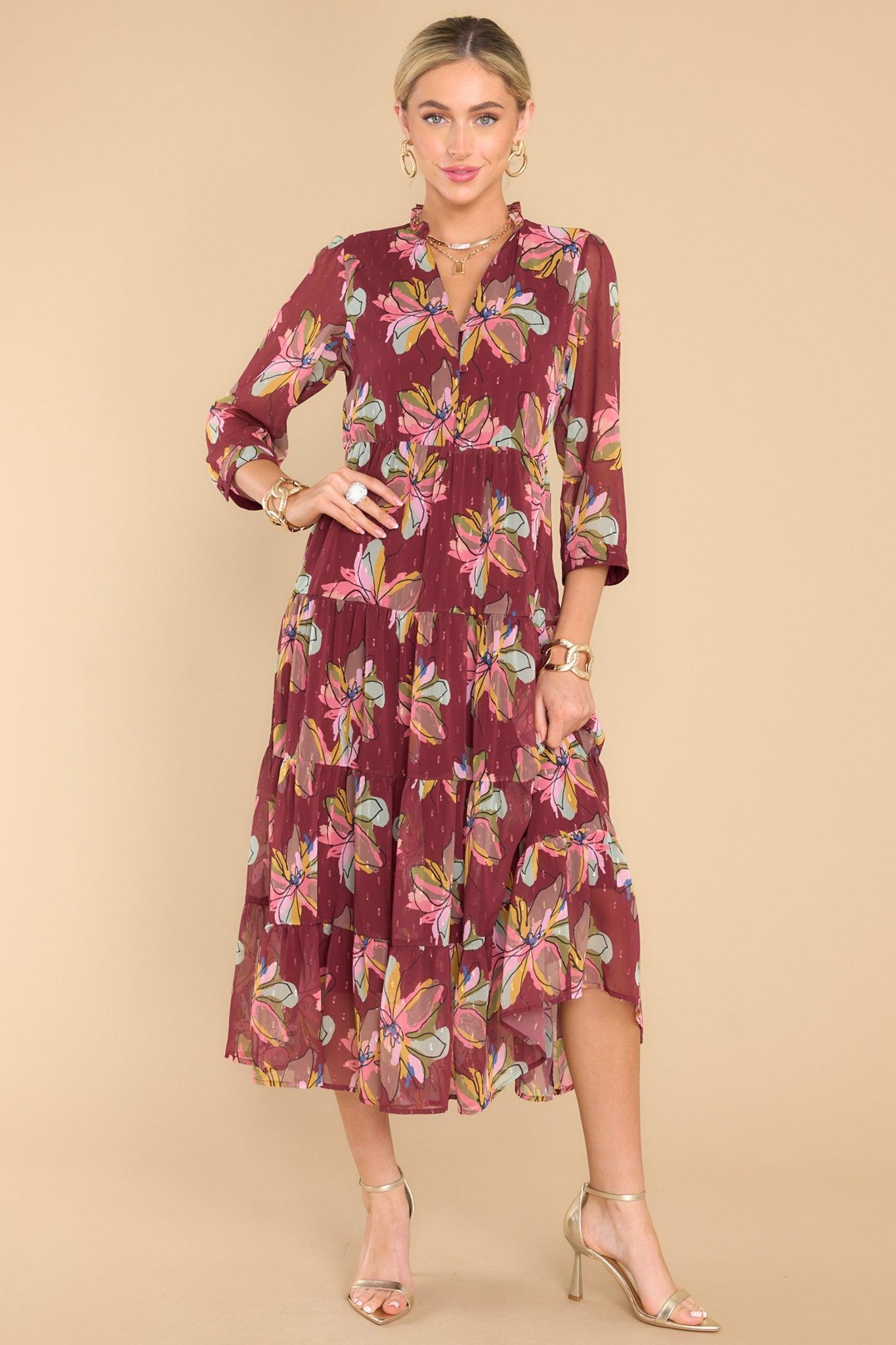 Macrostie Gallery Floral Midi Dress Print Product Image