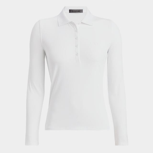 RIBBED TECH NYLON LONG SLEEVE POLO Product Image